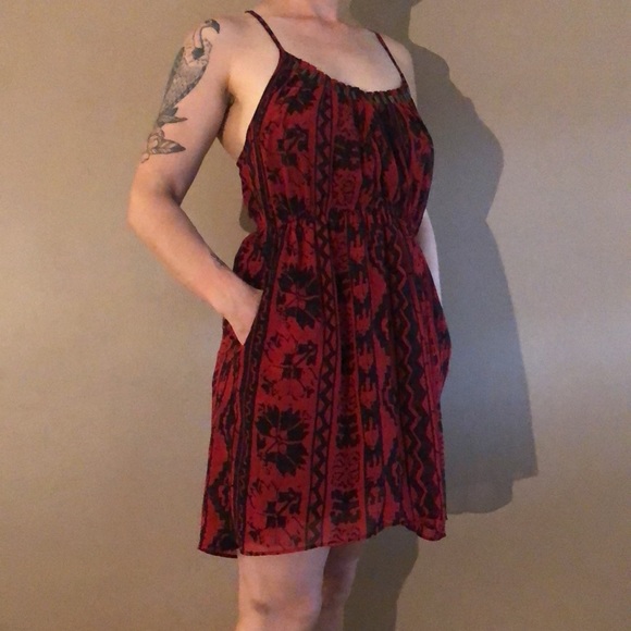 Ectoe patterned spaghetti strap dress large - Picture 2 of 9